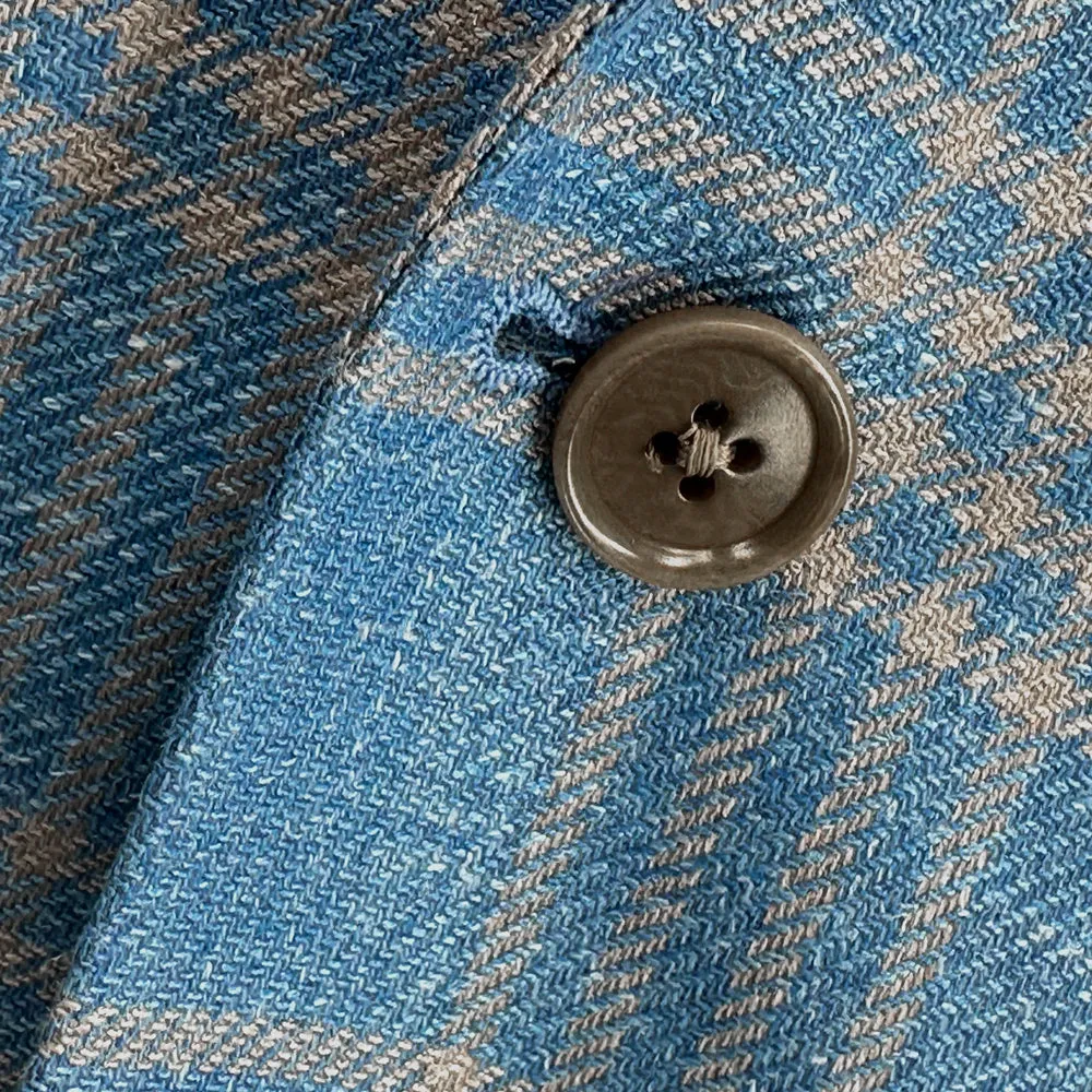 Teal and Beige Check Sport Coat sold by Ike Behar product image thumbnail 4