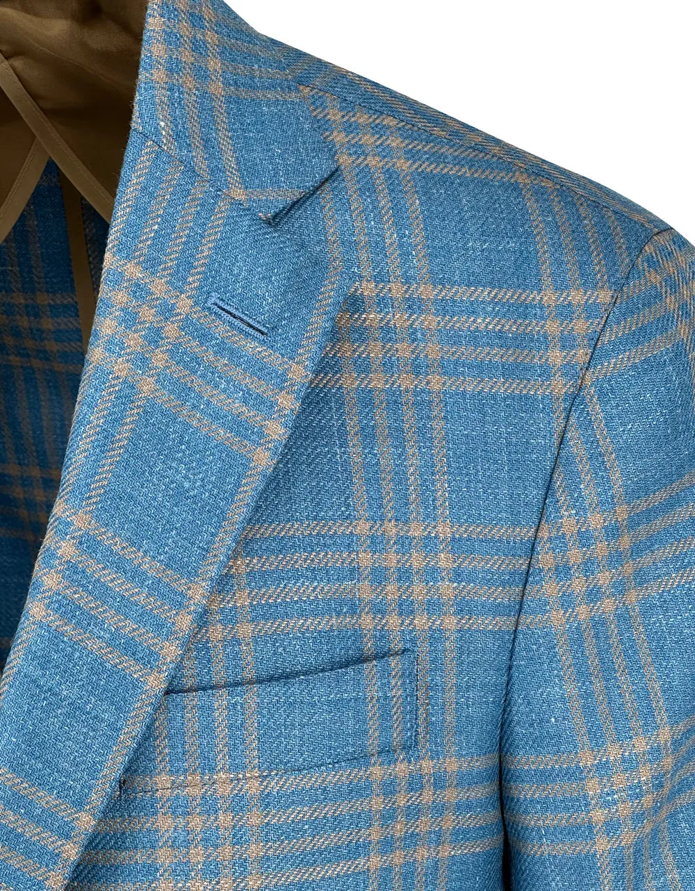 Teal and Beige Check Sport Coat sold by Ike Behar product image thumbnail 2