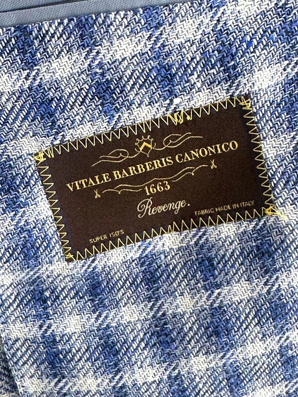 Sky, Navy, and White Check Sport Coat sold by Ike Behar product image thumbnail 3