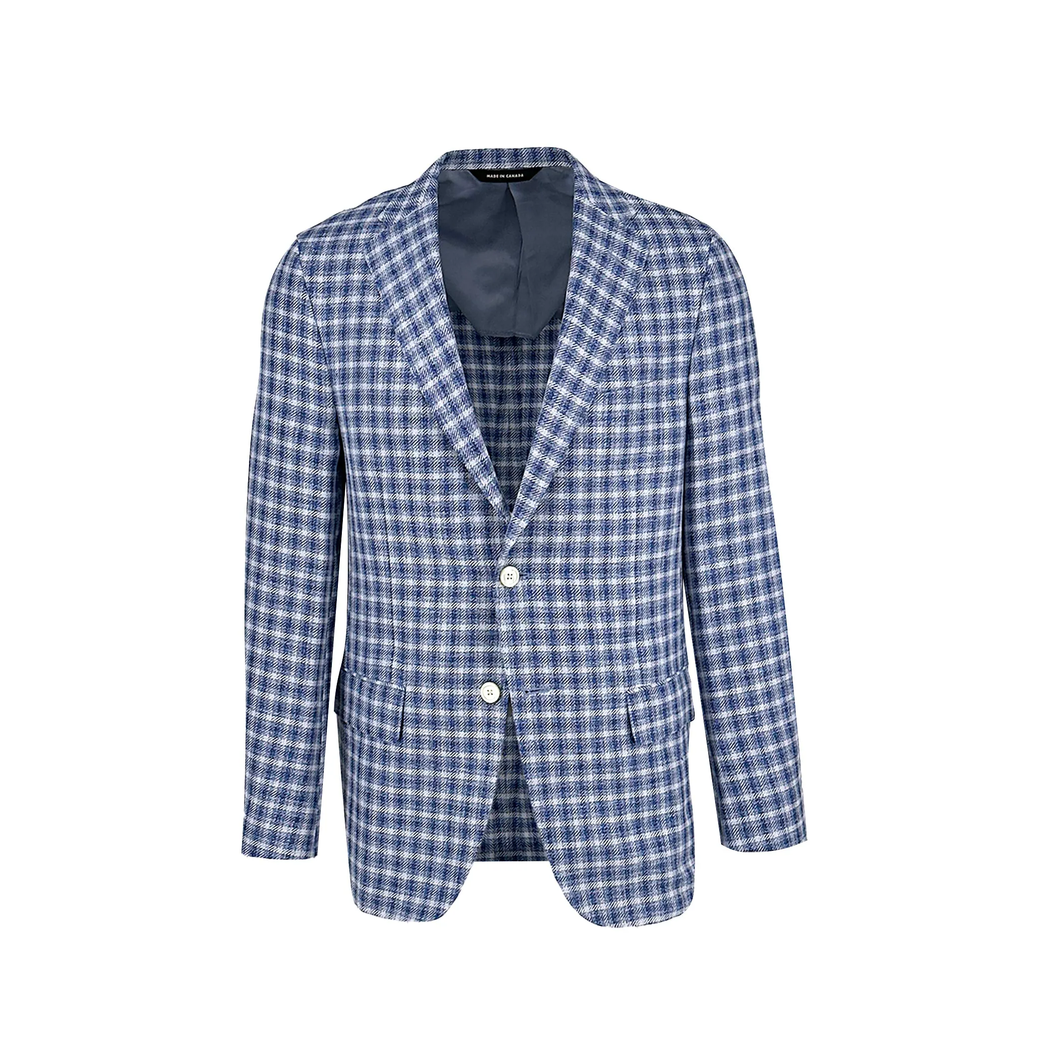 Sky, Navy, and White Check Sport Coat sold by Ike Behar