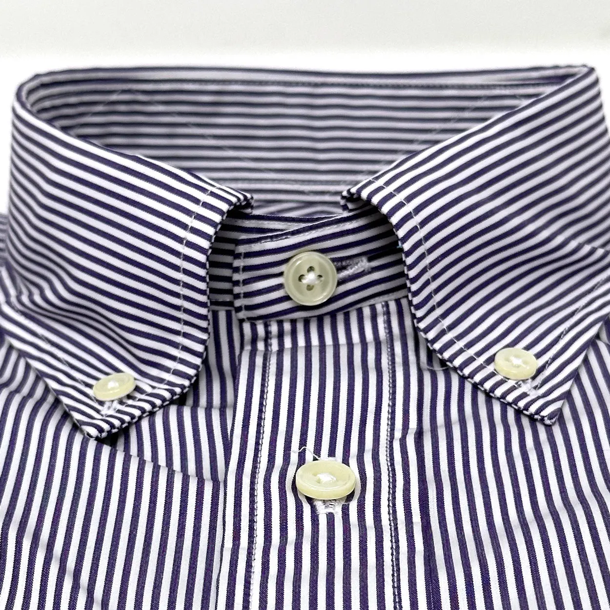 Navy Stripe Button-Down Shirt sold by Ike Behar product image thumbnail 3