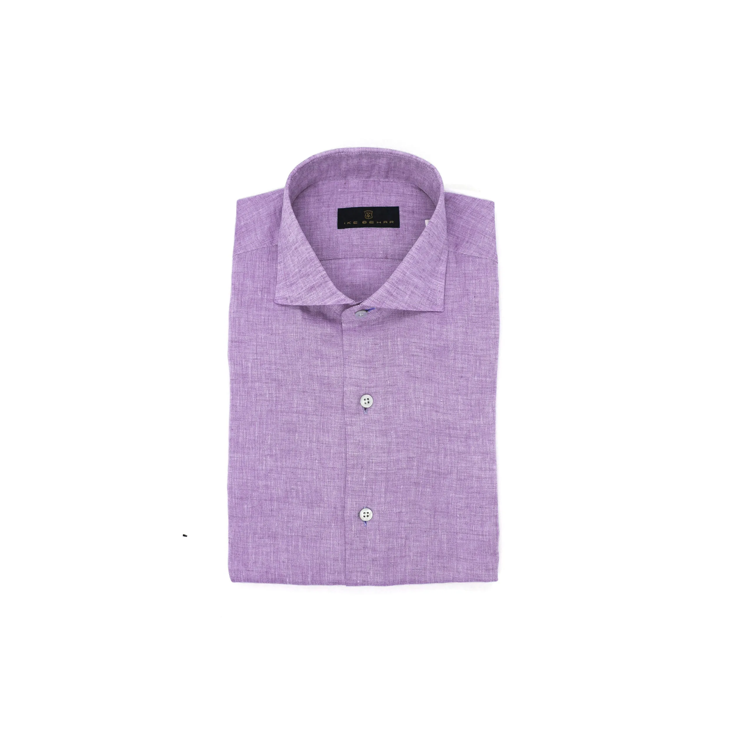 Violet Hand Finished Italian Linen Shirt sold by Ike Behar