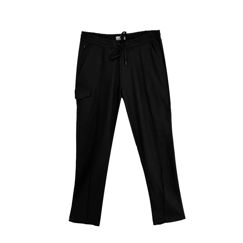 Black with Single Cargo Pocket Flex Tech Jogger Pant sold by Ike Behar