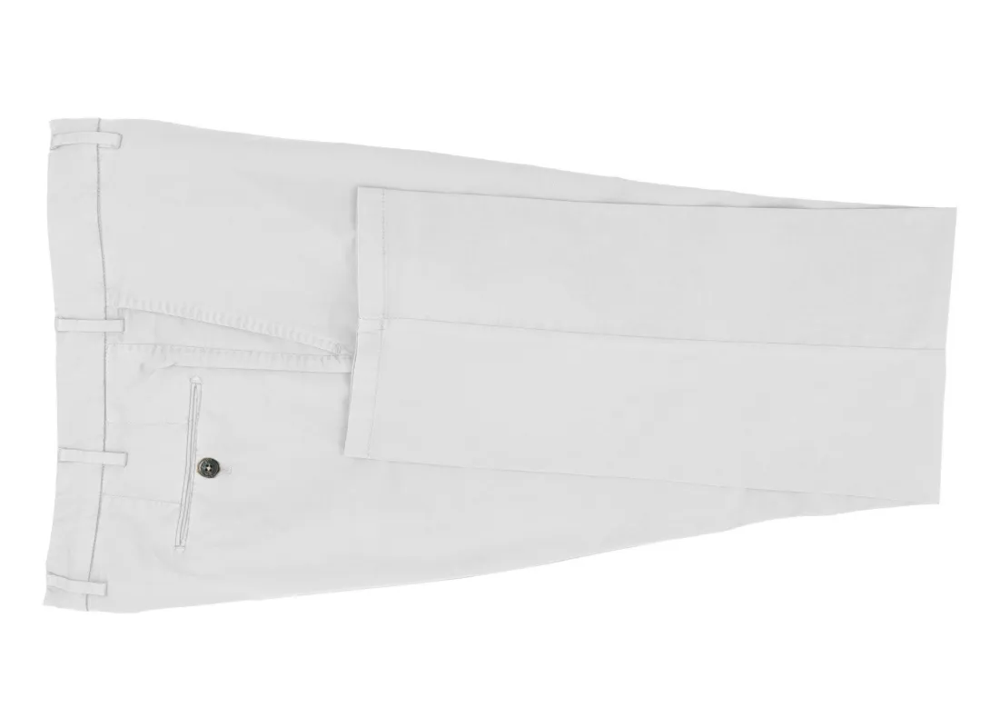White Stretch Cotton Pants sold by Ike Behar
