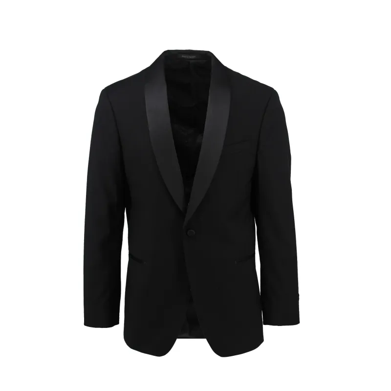Black Shawl Collar Stretch Evening Jacket sold by Ike Behar