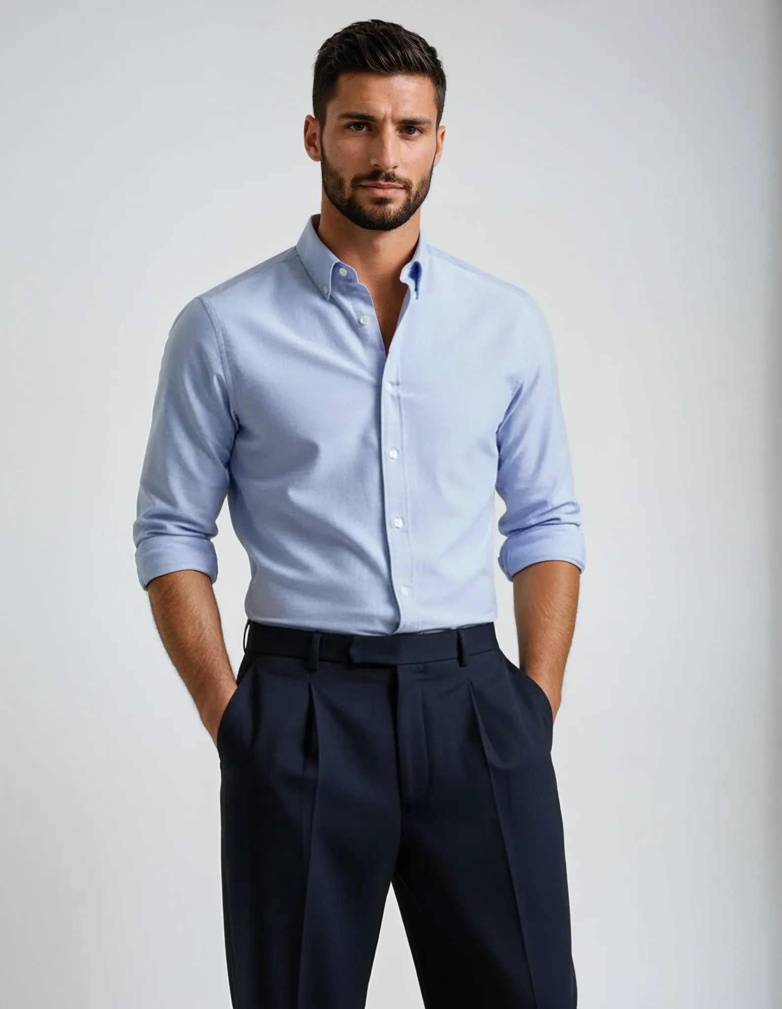 Blue Royal Oxford Made to Measure Shirt sold by Ike Behar product image thumbnail 2