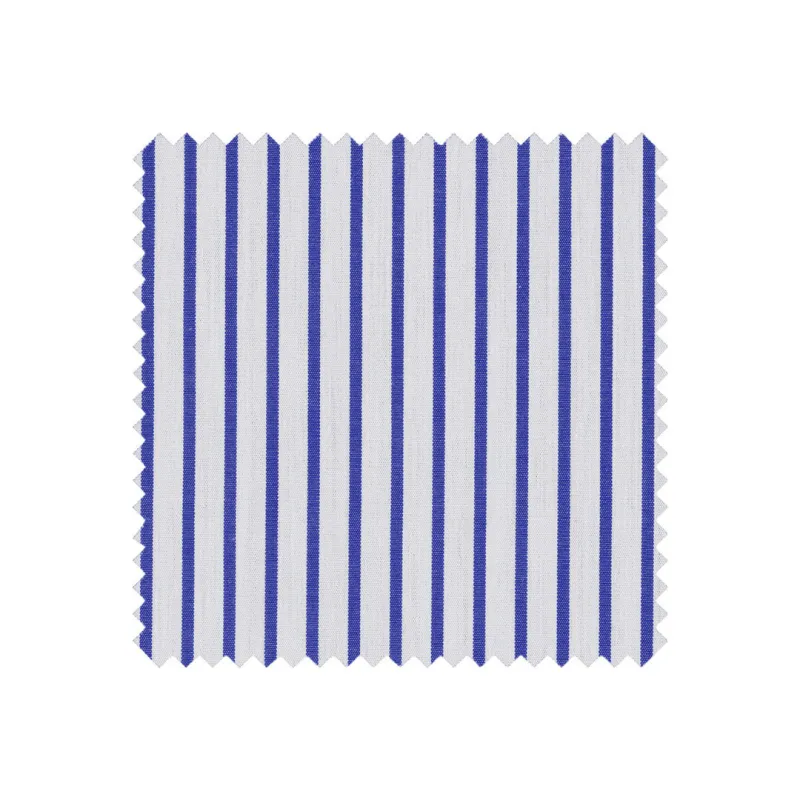 Medium Blue Bengal Stripe Made to Measure Shirt sold by Ike Behar