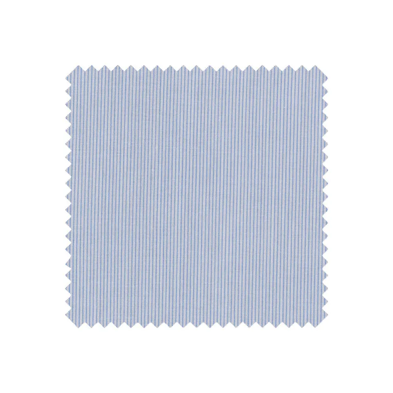 Light Blue Pencil Stripe Made to Measure Shirt sold by Ike Behar