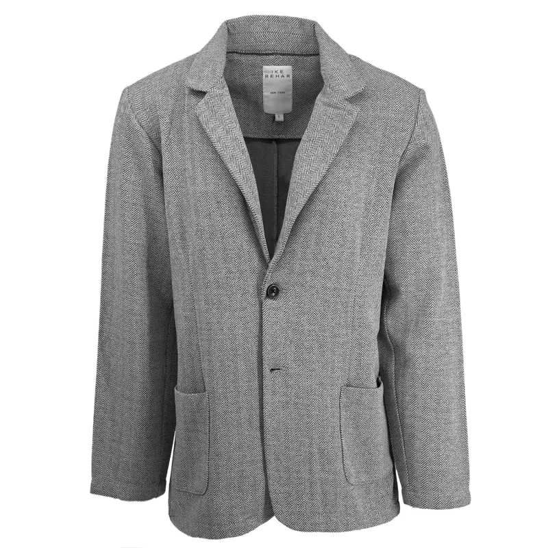 Grey Jacquard Stretch Knit Herringbone Sport Coat sold by Ike Behar