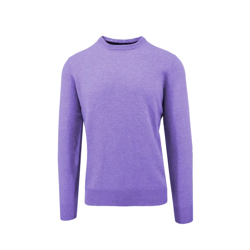Deep Iris Purple Crewneck Cashmere Sweater sold by Ike Behar