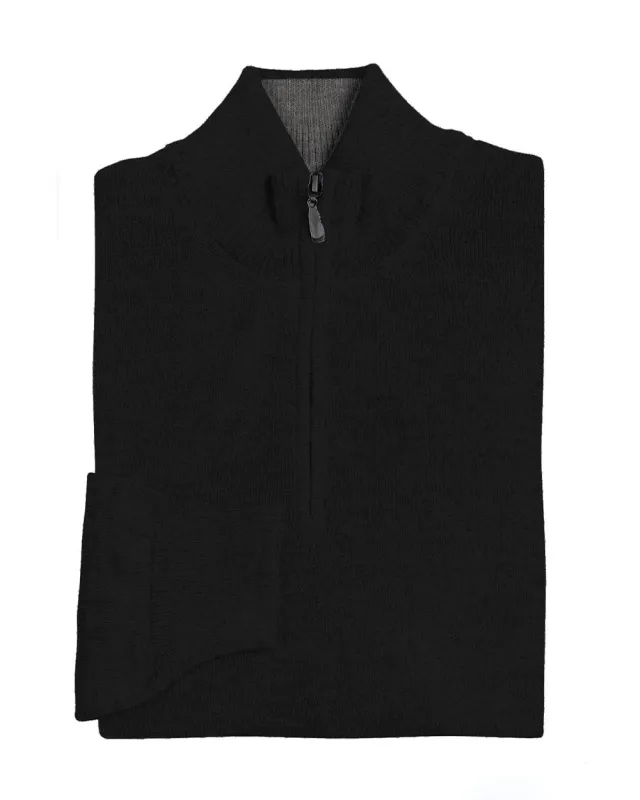 Black and Granite 1/4 Zip Cashmere Sweater sold by Ike Behar