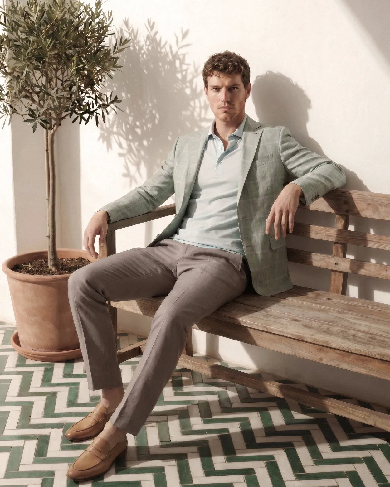Sage Green with Sky Windowpane Sport Coat sold by Ike Behar product image thumbnail 2