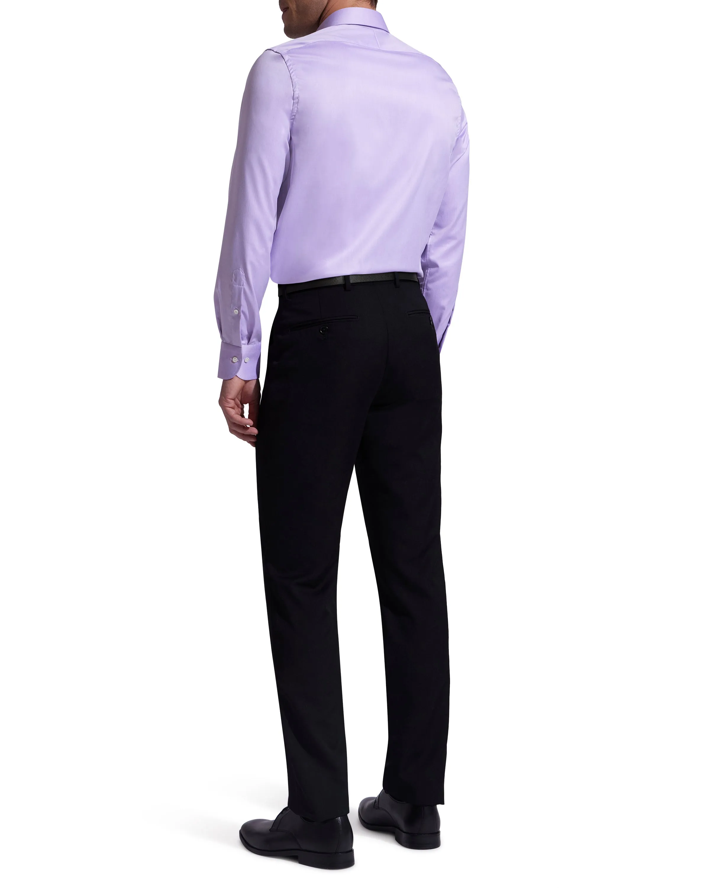 Lavender Twill Natural Stretch Cotton Dress Shirt sold by Ike Behar product image thumbnail 5