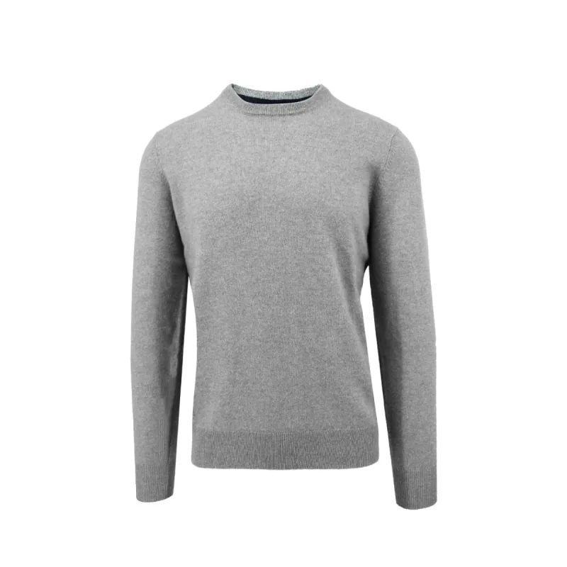 Cement Crewneck Cashmere Sweater made by Ike Behar