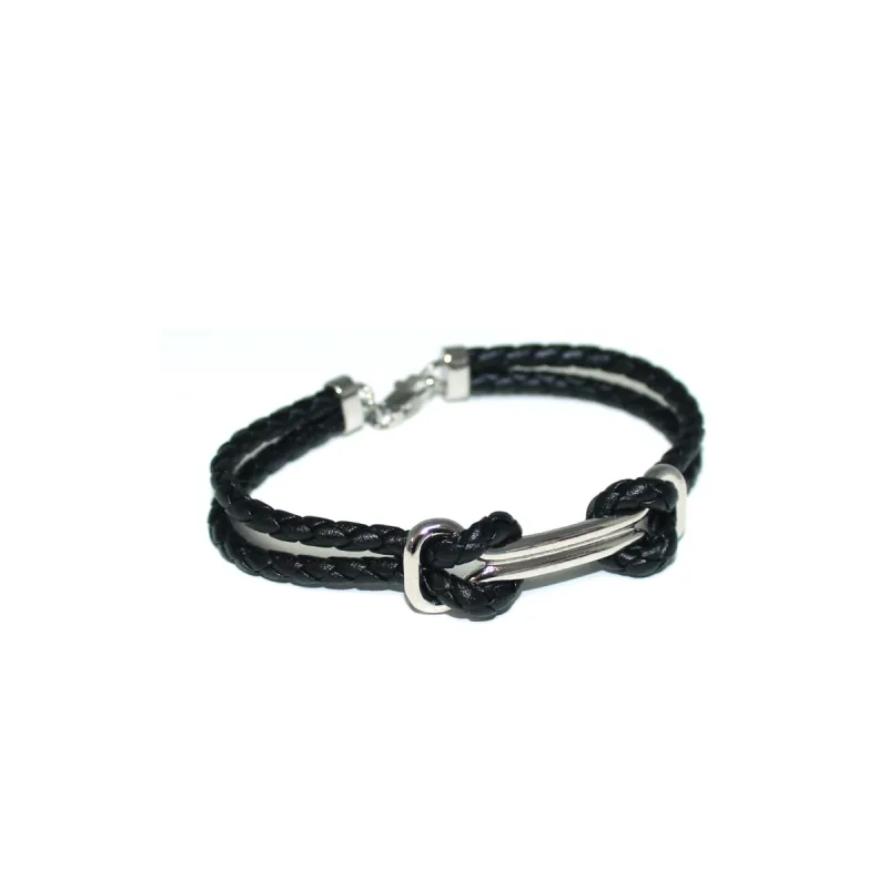 Black Rope w/ SIlver Cuff Bracelet sold by Ike Behar