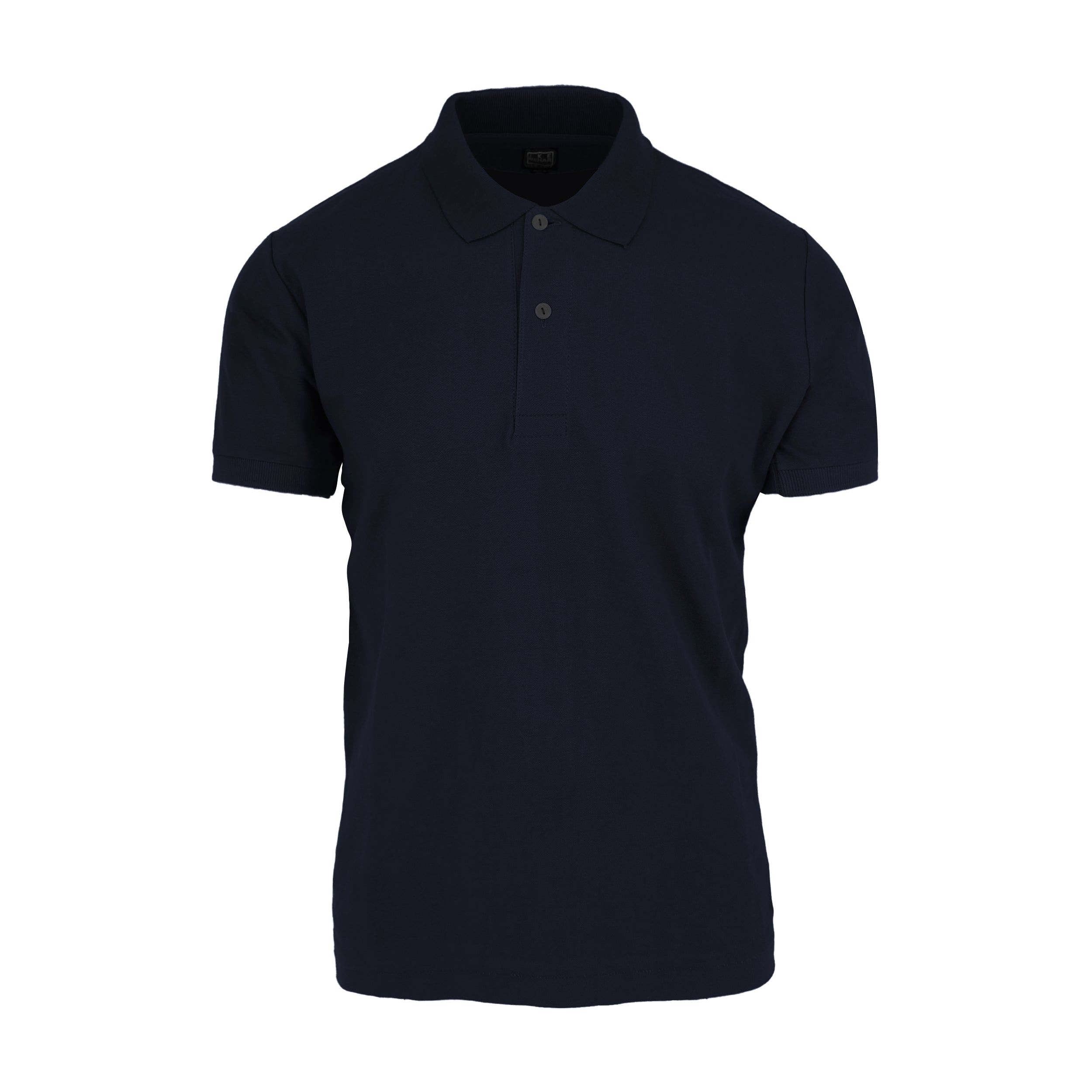 Navy Short Sleeve Pique Polo sold by Ike Behar