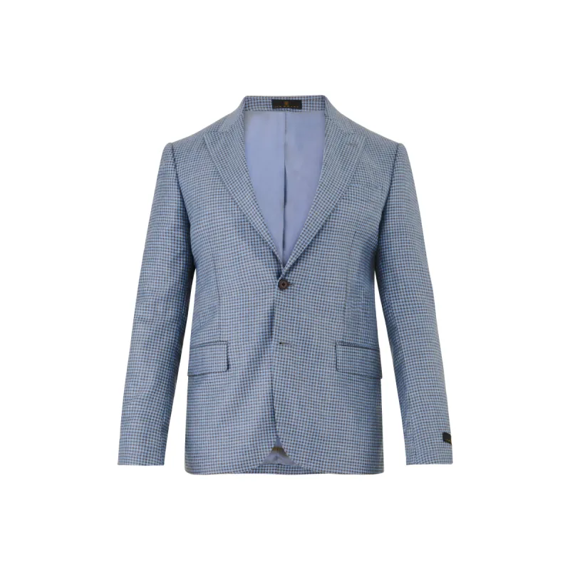 Cashmere Sky and Chocolate Houndstooth Sport Coat sold by Ike Behar