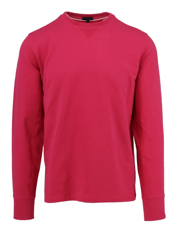 Stretch Pima Bright Poppy Crew Neck Sweatshirt sold by Ike Behar