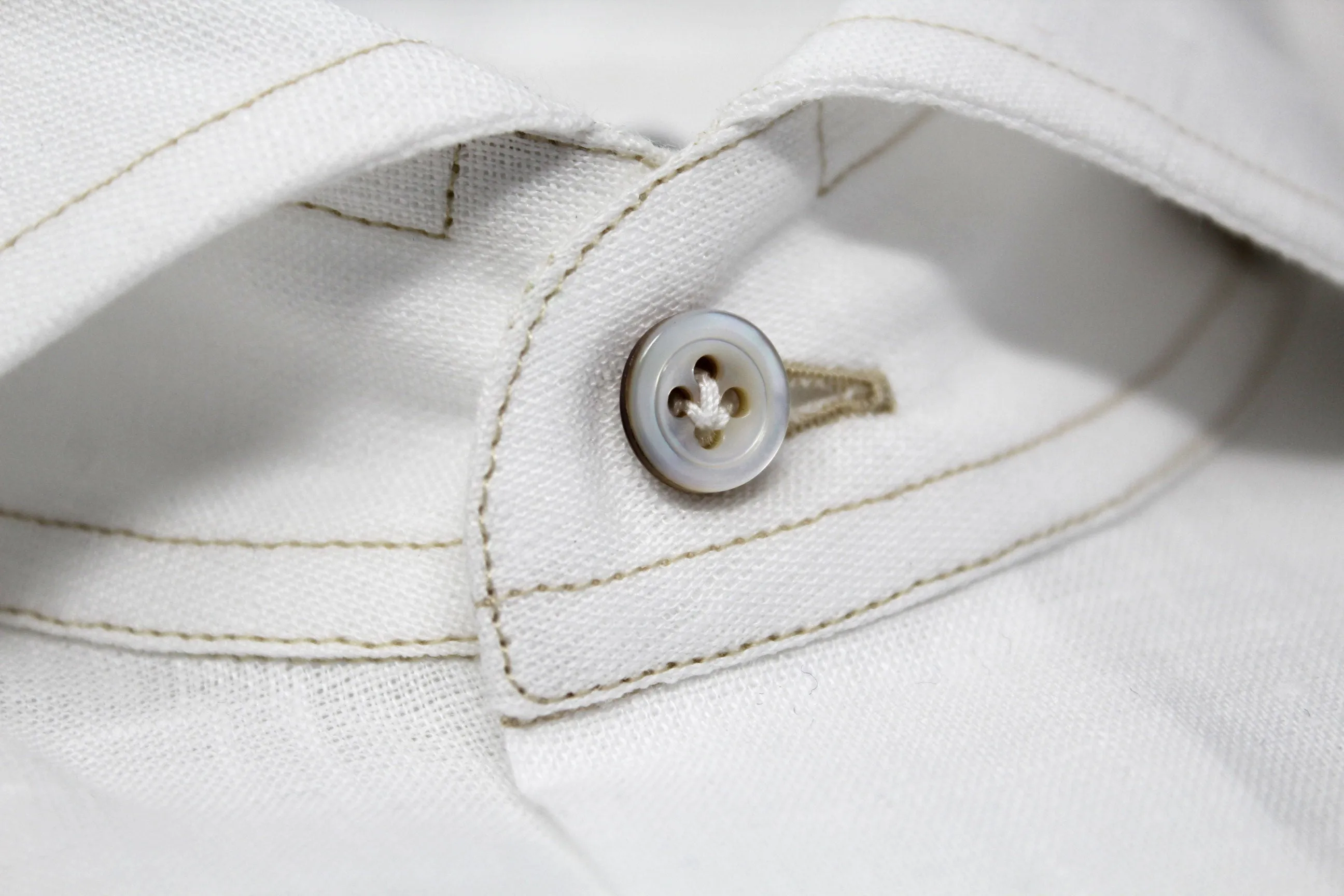 White Italian Linen Sport Shirt sold by Ike Behar product image thumbnail 2