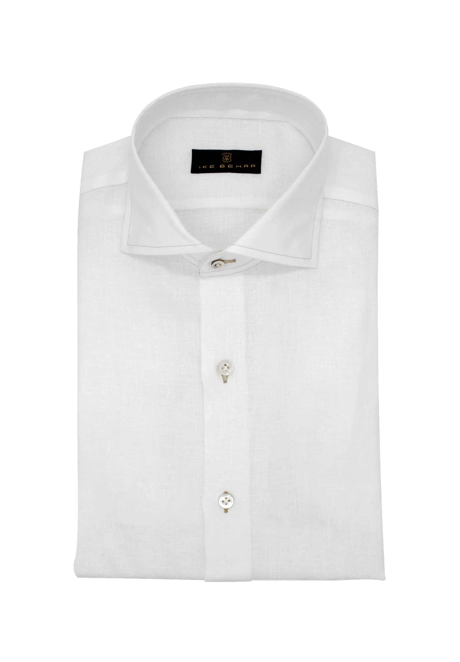 White Italian Linen Sport Shirt sold by Ike Behar