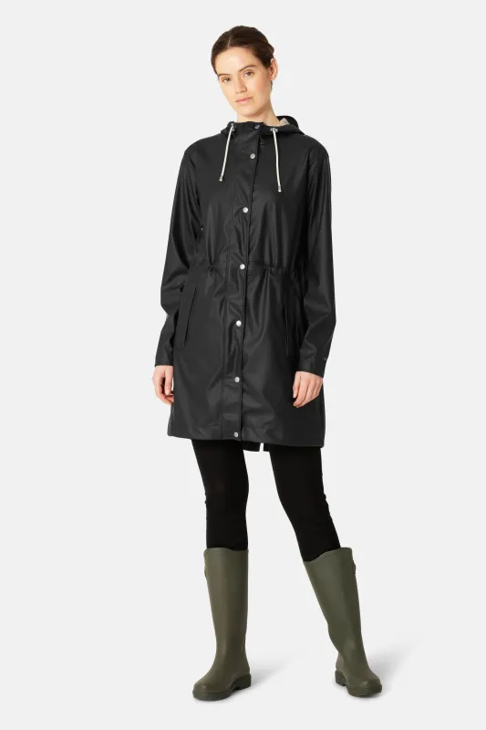 Long Parka Rain Jacket - Black Beauty sold by Ilse Jacobsen
