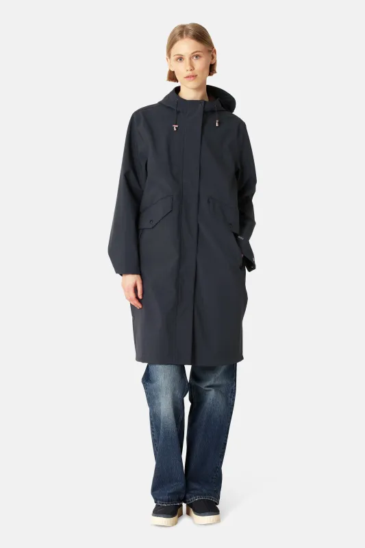 Long Softshell Raincoat - Dark Indigo sold by Ilse Jacobsen
