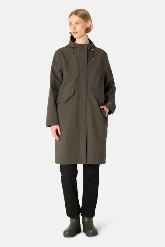 Long Softshell Raincoat - Wren sold by Ilse Jacobsen
