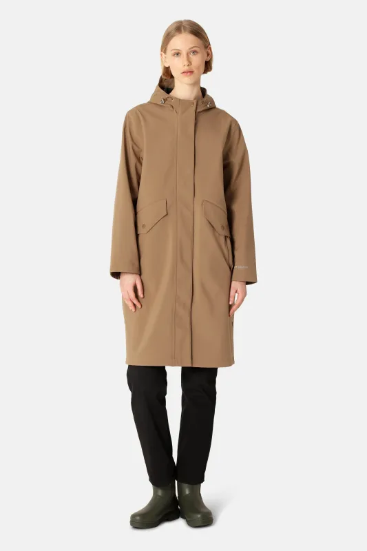 Long Softshell Raincoat - Mocca sold by Ilse Jacobsen
