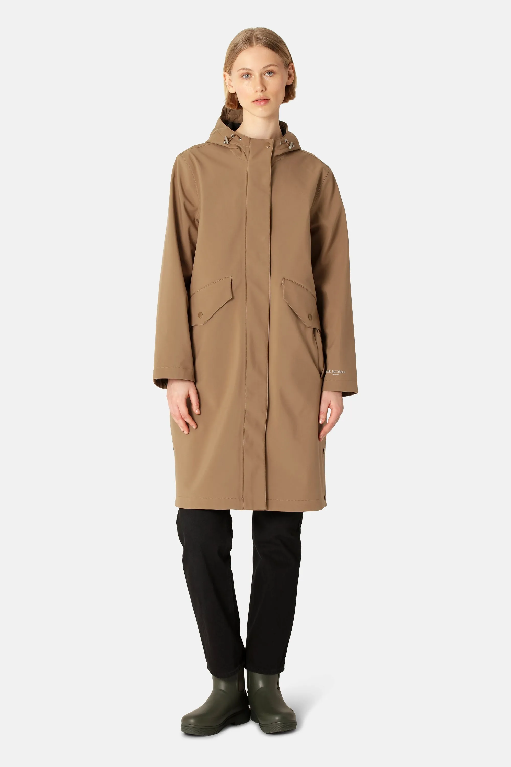 Long Softshell Raincoat - Mocca sold by Ilse Jacobsen