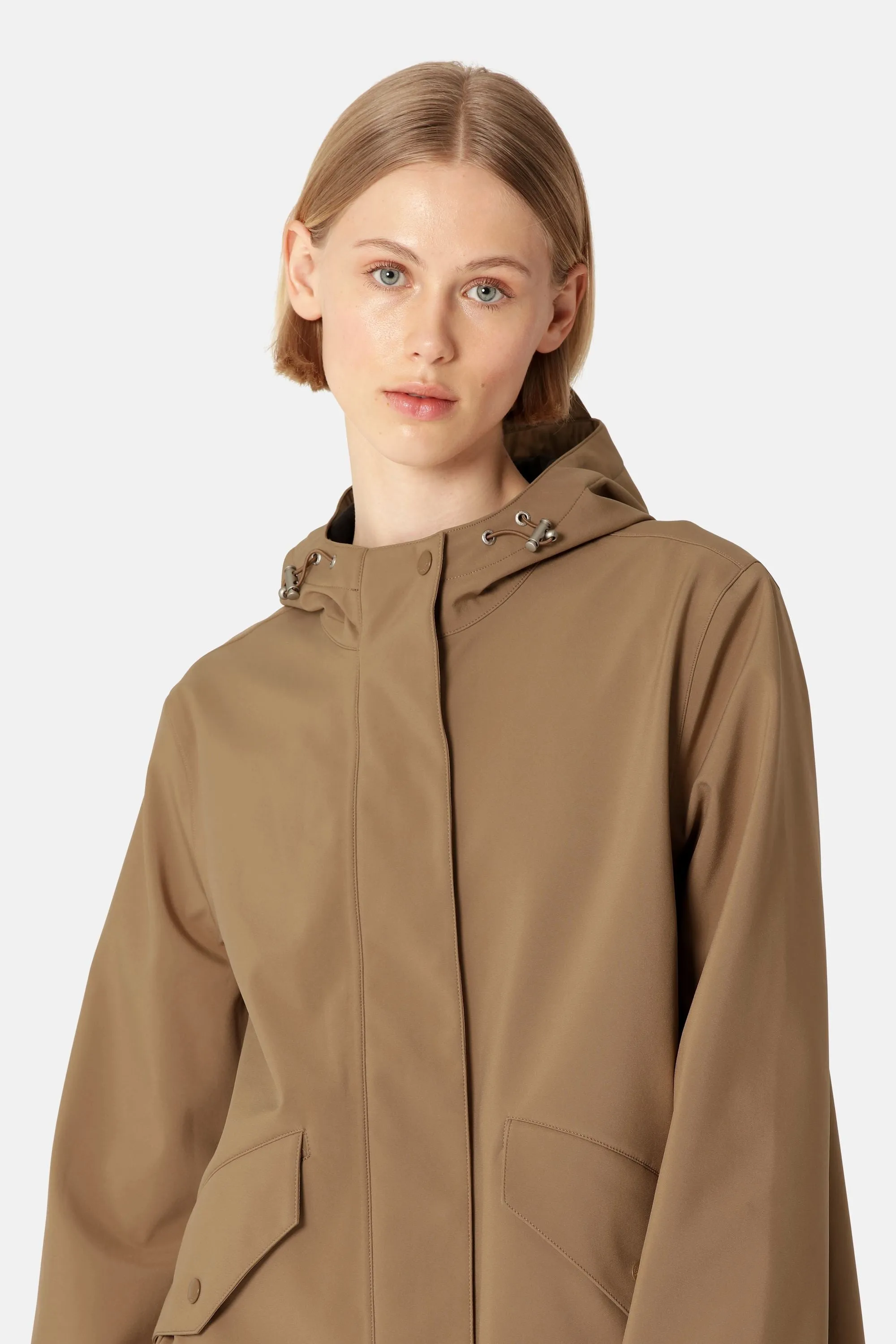 Long Softshell Raincoat - Mocca sold by Ilse Jacobsen product image thumbnail 4