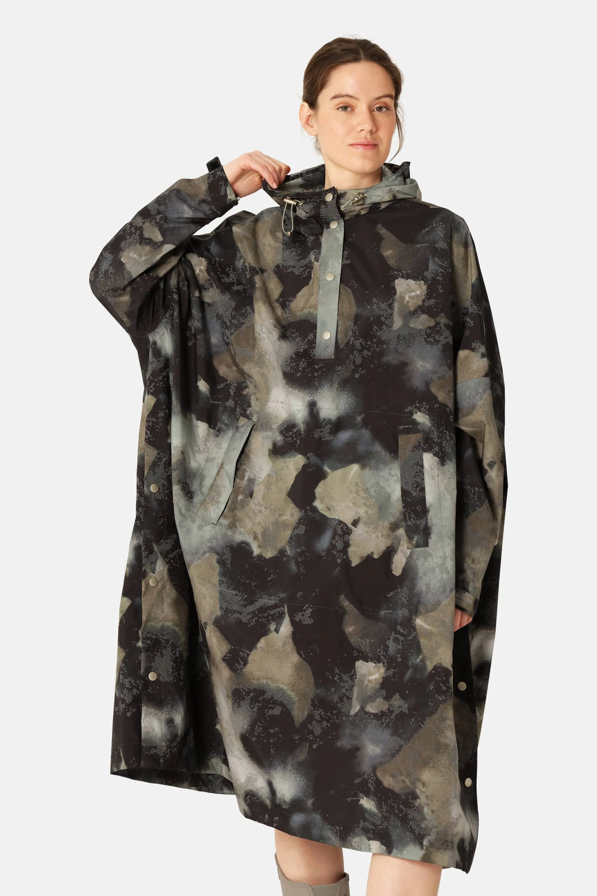Poncho Raincoat - Moss Print sold by Ilse Jacobsen product image thumbnail 2