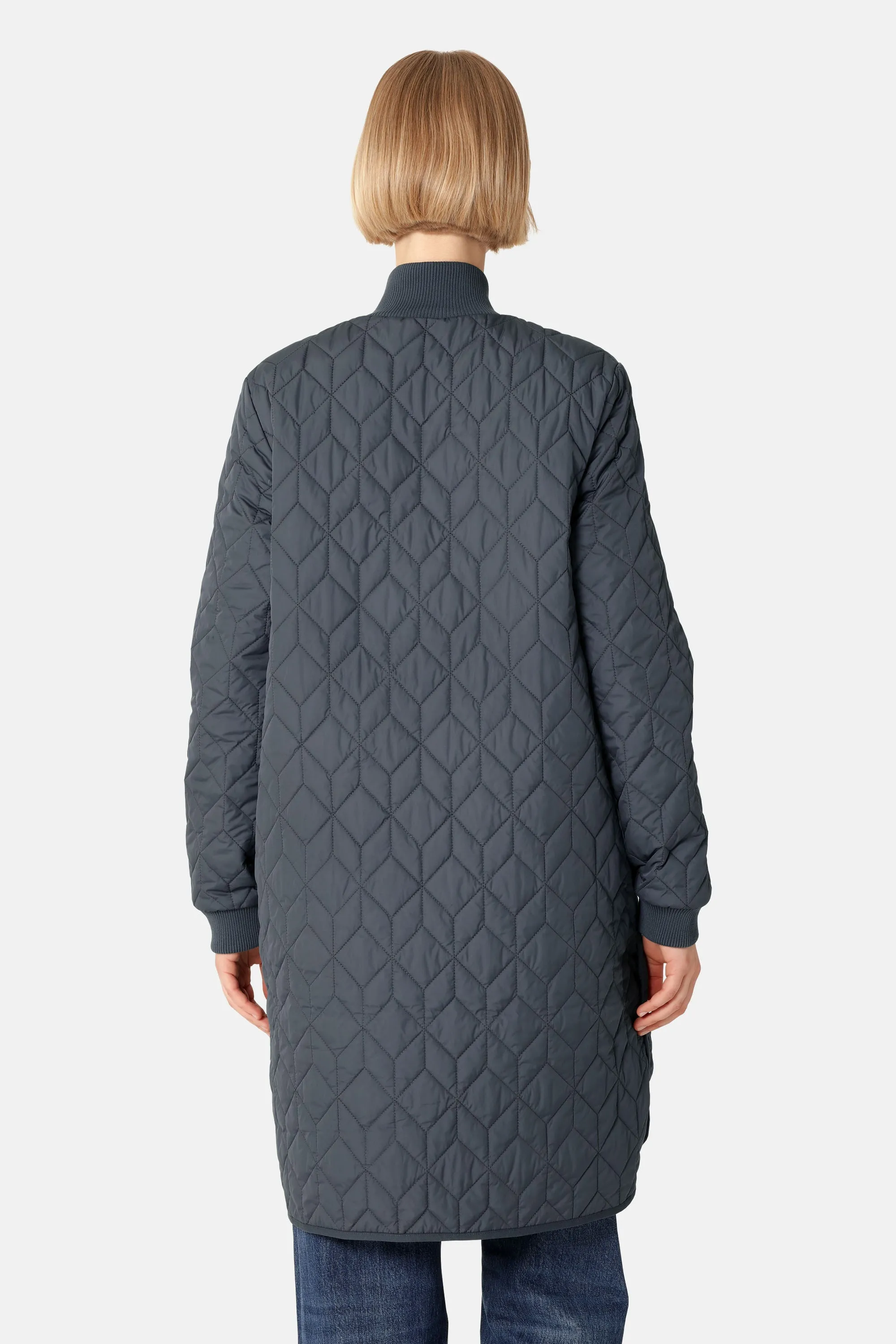 Long Padded Quilt Jacket - Ombre Blue sold by Ilse Jacobsen product image thumbnail 3