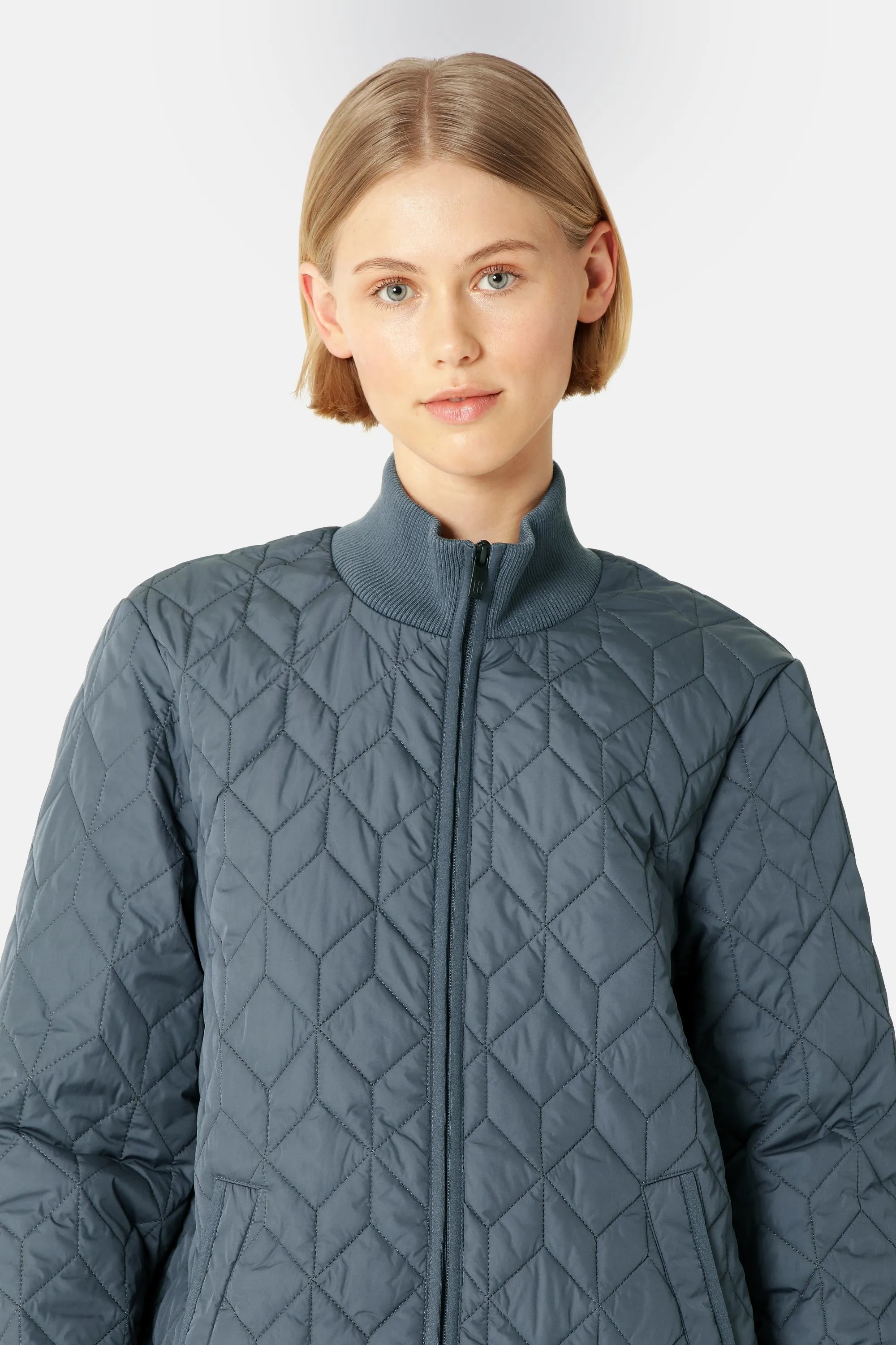 Long Padded Quilt Jacket - Ombre Blue sold by Ilse Jacobsen product image thumbnail 4