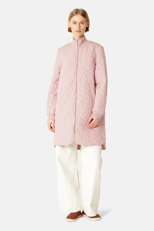 Long Padded Quilt Jacket - Burnished Lilac sold by Ilse Jacobsen