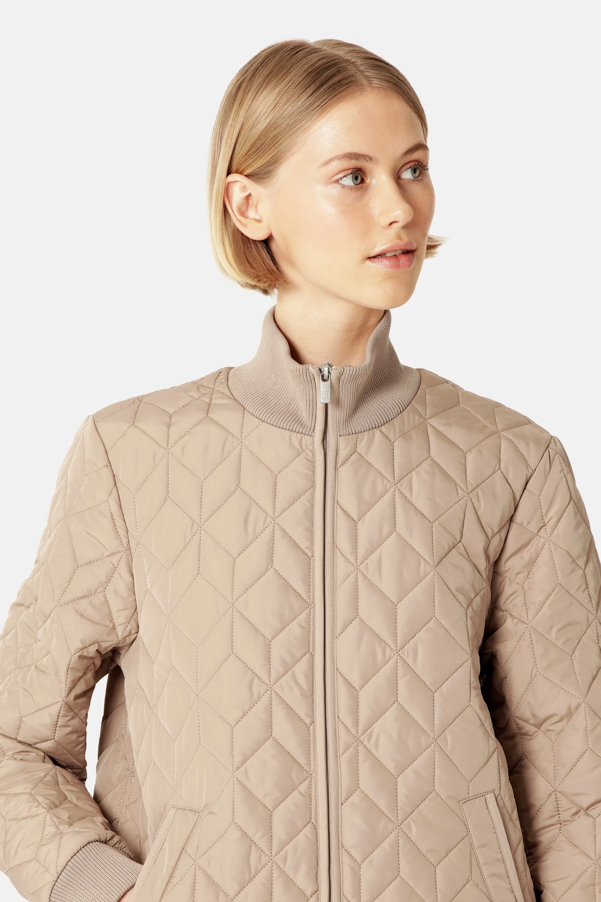 Long Padded Quilt Jacket - Wheat sold by Ilse Jacobsen product image thumbnail 4