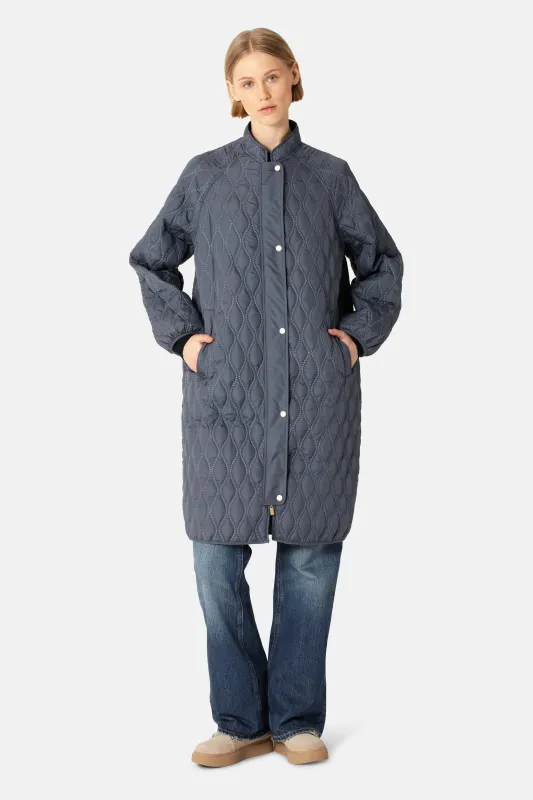 Long Quilt Jacket - Ombre Blue sold by Ilse Jacobsen