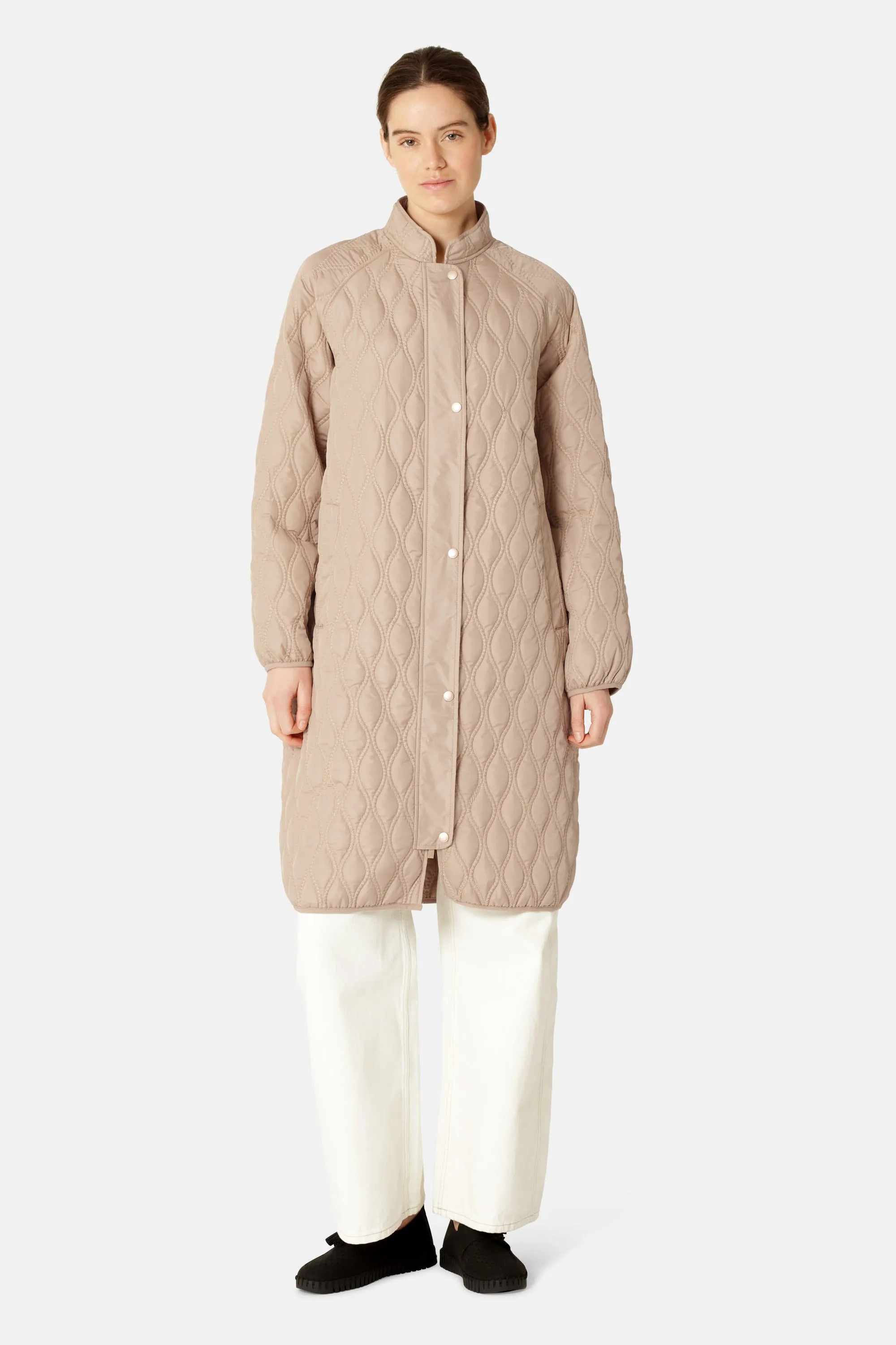 Long Quilt Jacket - Wheat sold by Ilse Jacobsen