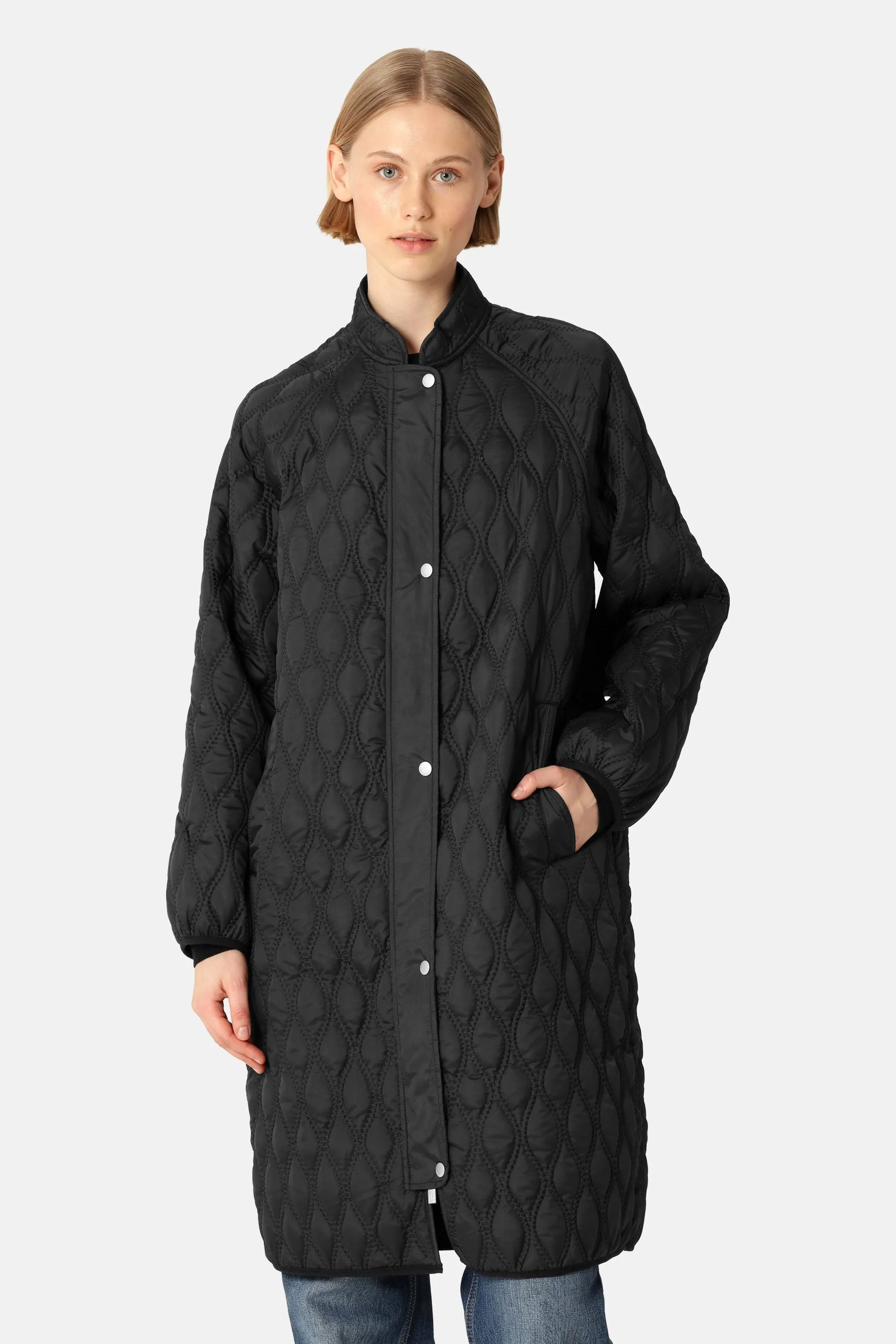 Long Quilt Jacket - Black sold by Ilse Jacobsen product image thumbnail 2