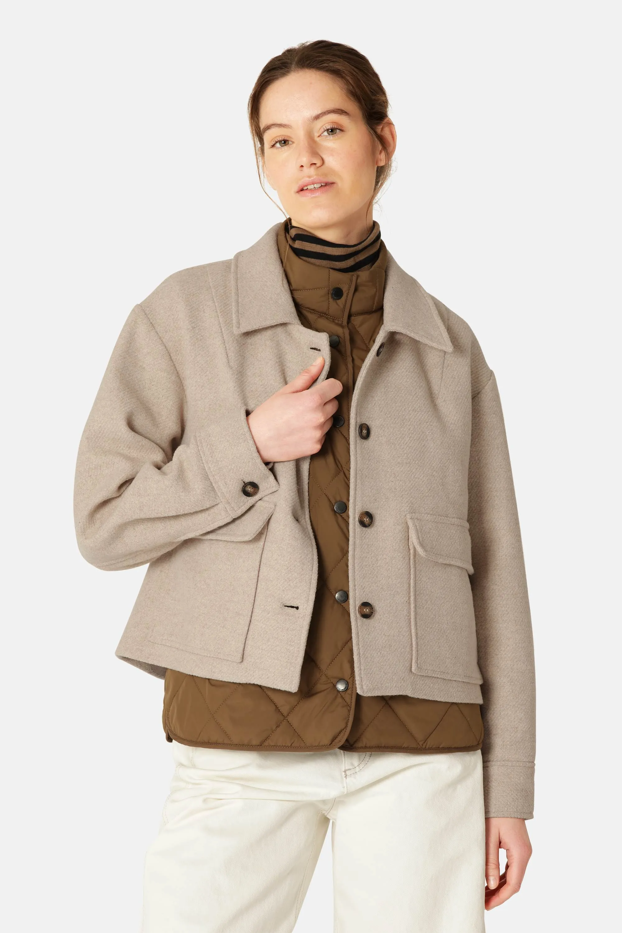 Short Buttoned Jacket - Wheat sold by Ilse Jacobsen product image thumbnail 2