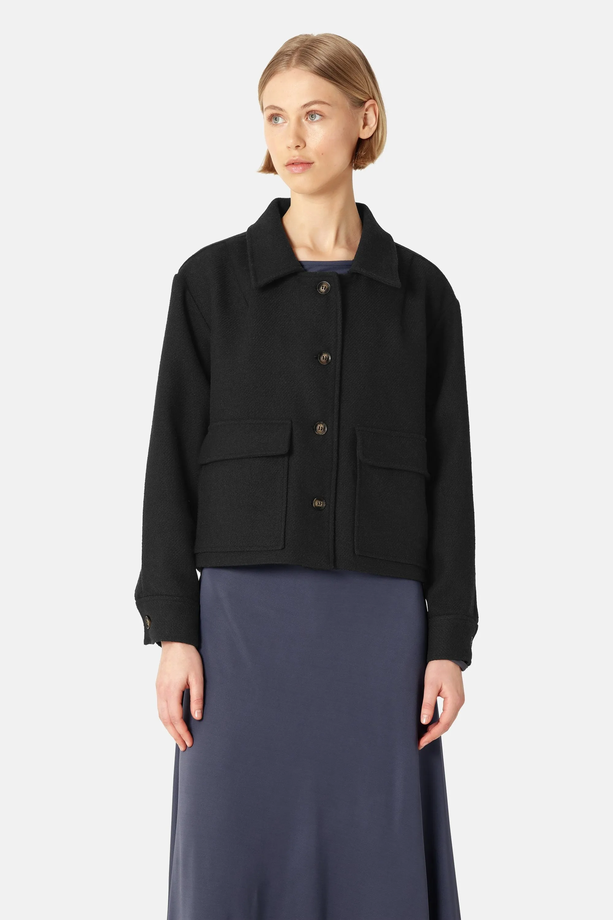 Short Buttoned Jacket - Black sold by Ilse Jacobsen product image thumbnail 2