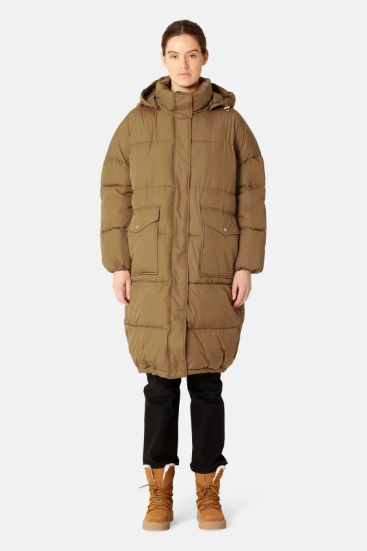 Long Padded Coat - Mocca sold by Ilse Jacobsen