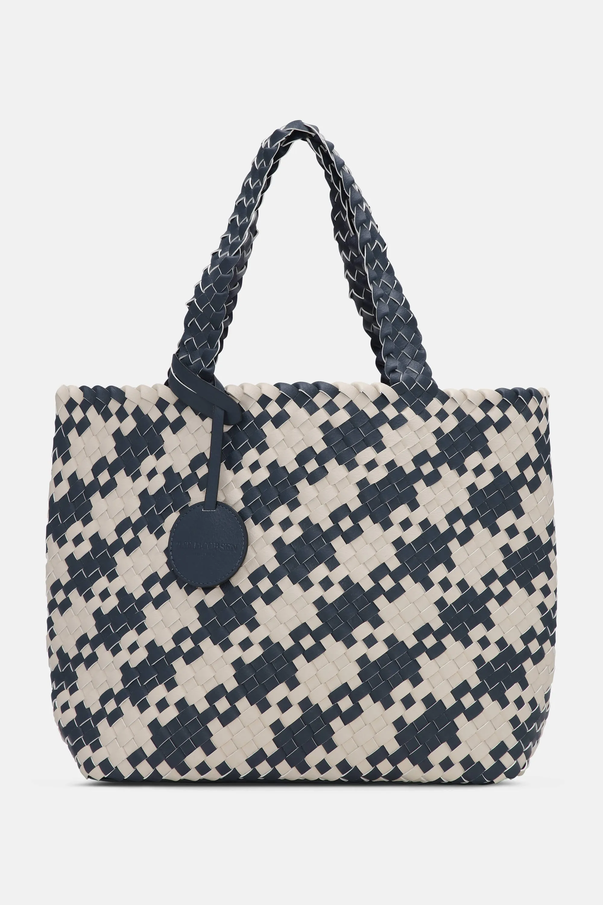Houndstooth Braided Shopper - Ombre Blue light Sand sold by Ilse Jacobsen product image thumbnail 2