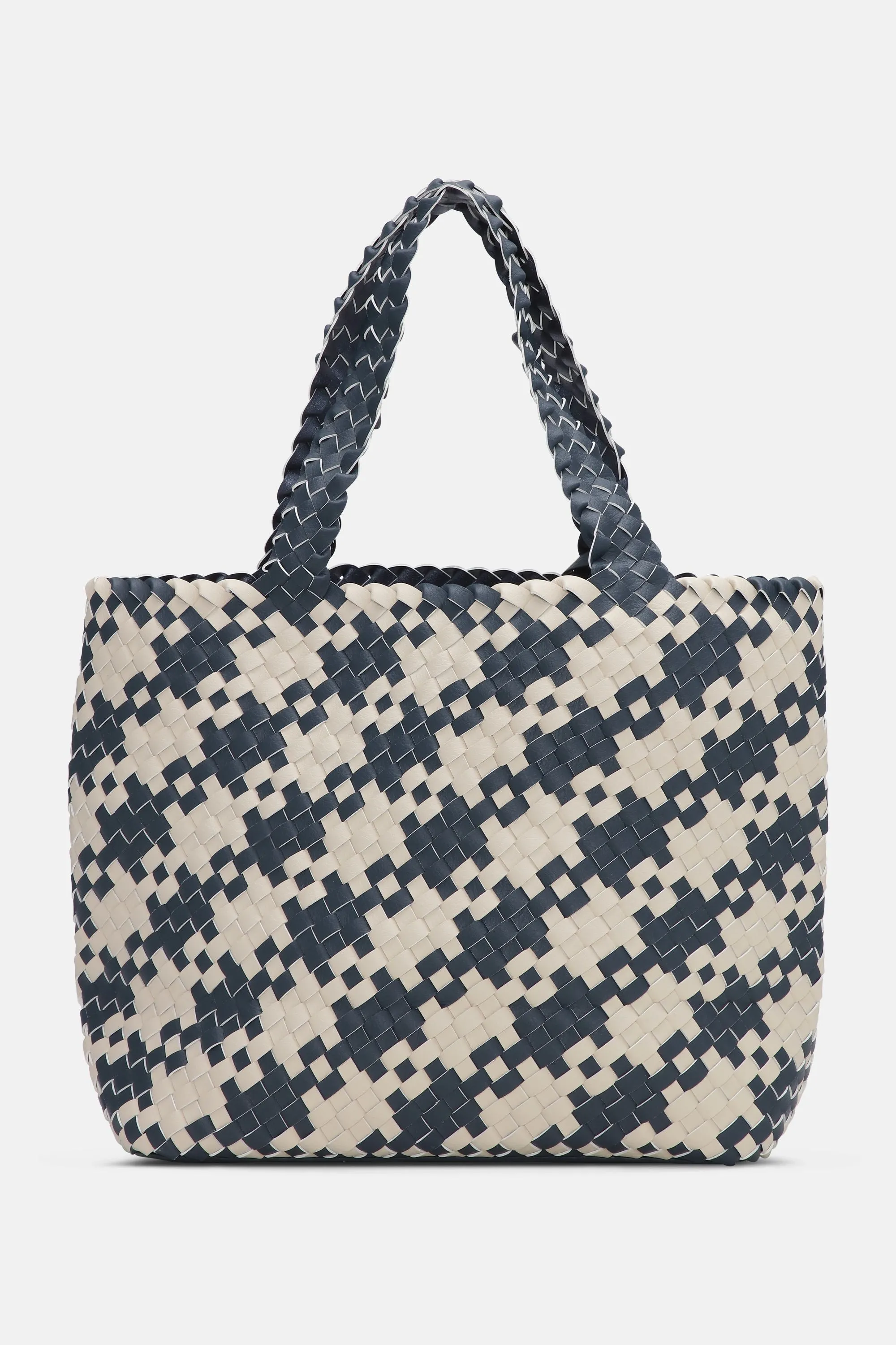 Houndstooth Braided Shopper - Ombre Blue light Sand sold by Ilse Jacobsen product image thumbnail 4