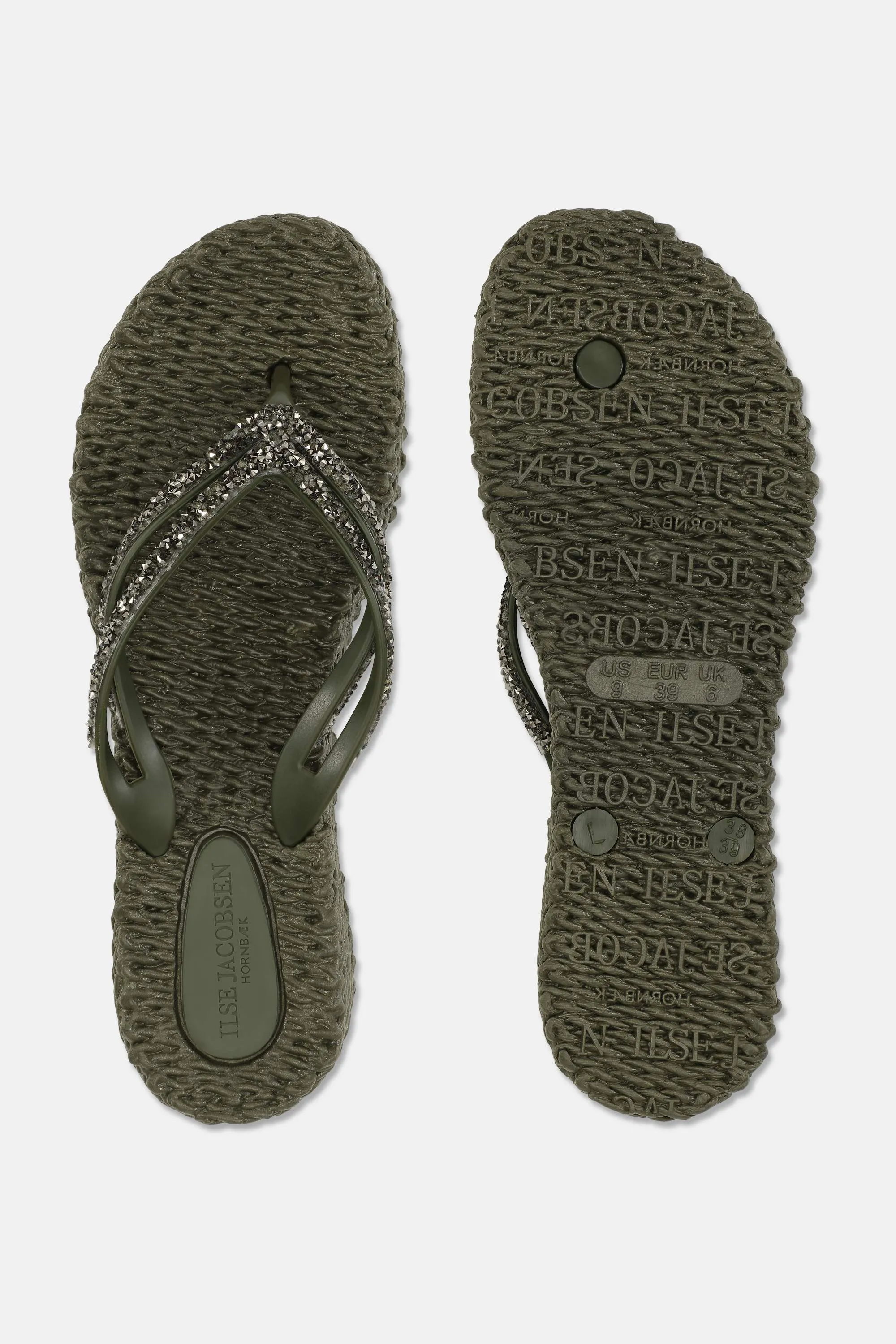 Platform Flip-flops Glitter Stones - Army sold by Ilse Jacobsen product image thumbnail 4