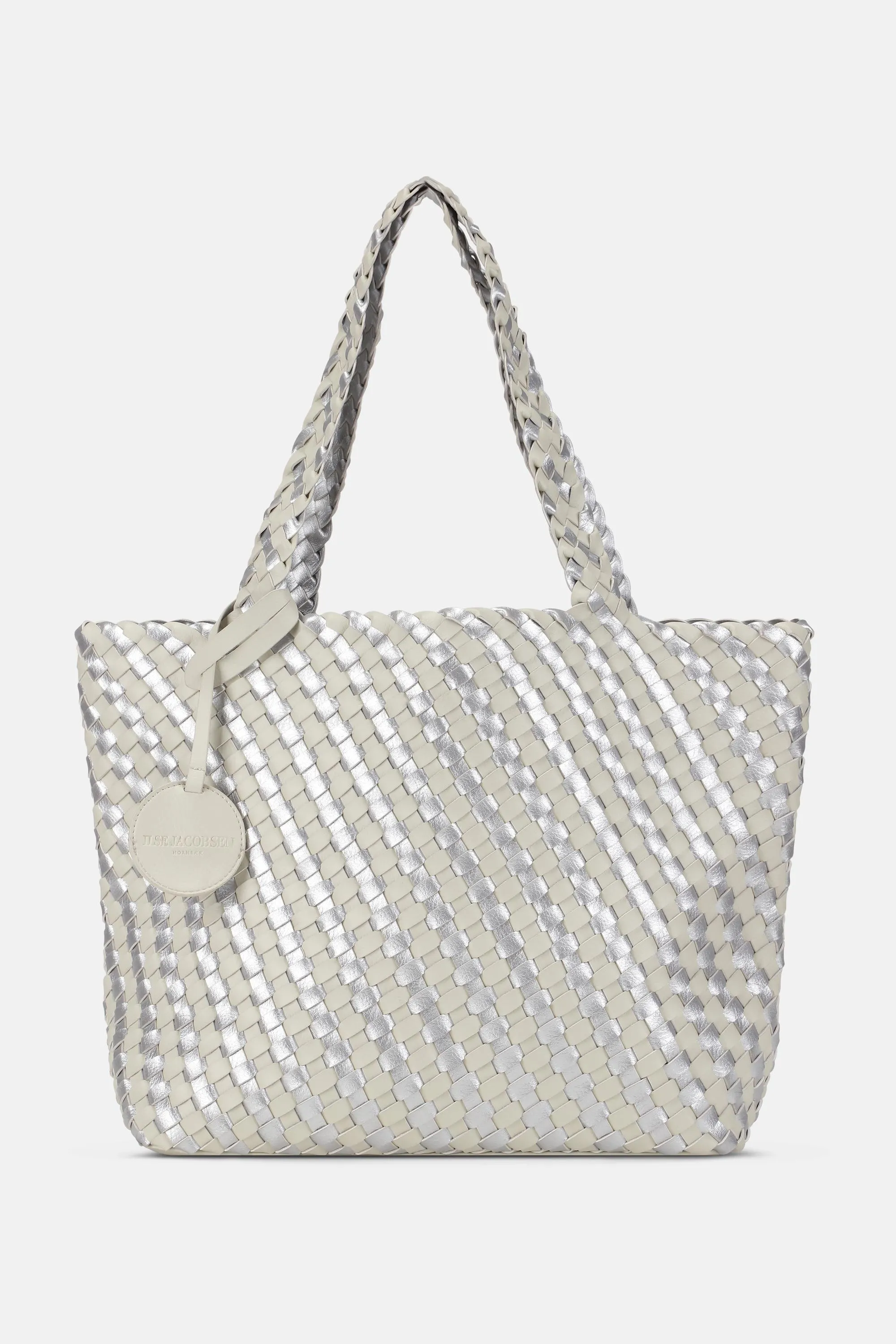 Tote Bag Braided - Milk Creme Silver sold by Ilse Jacobsen