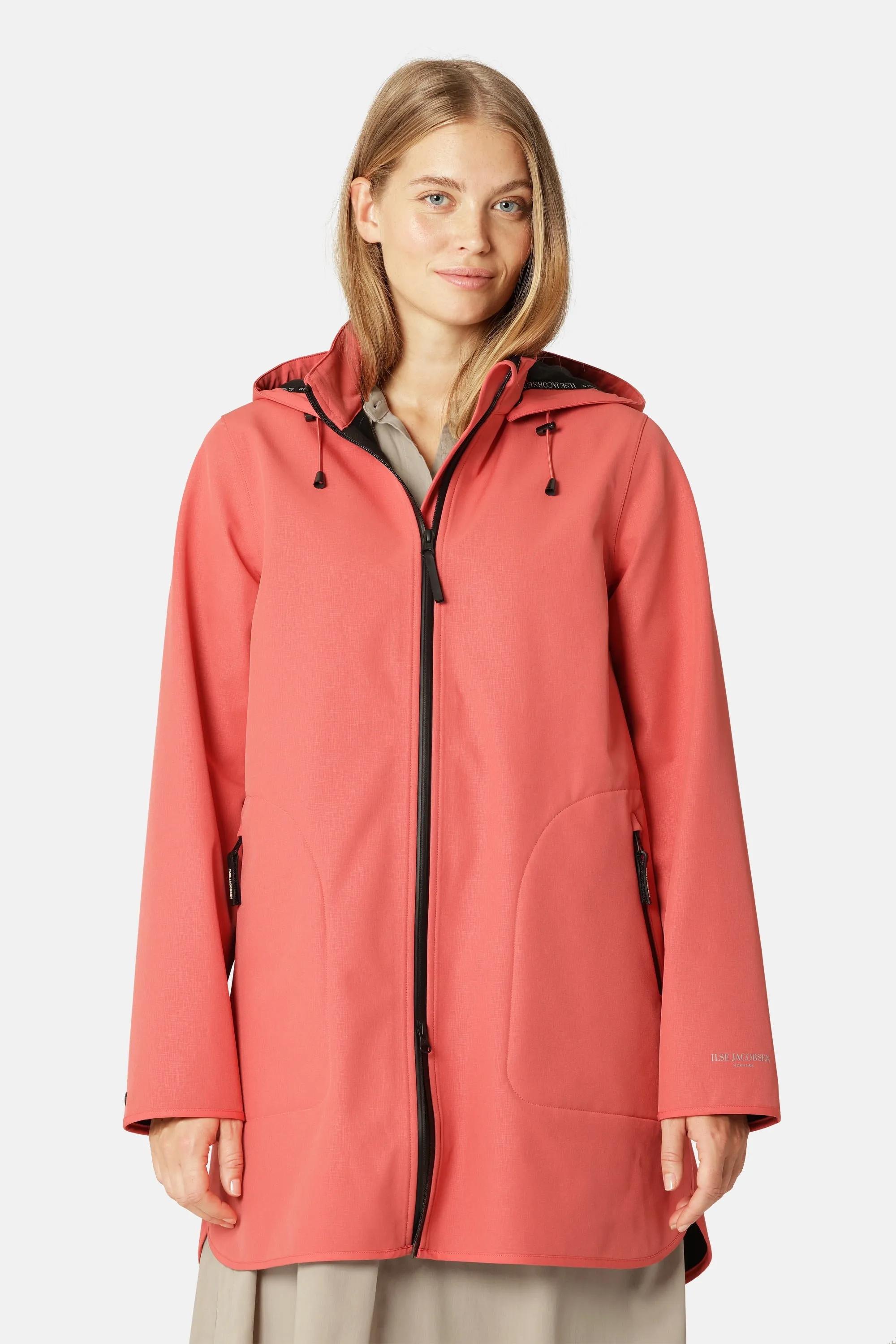 Softshell Raincoat A-line - Spiced Coral sold by Ilse Jacobsen product image thumbnail 2
