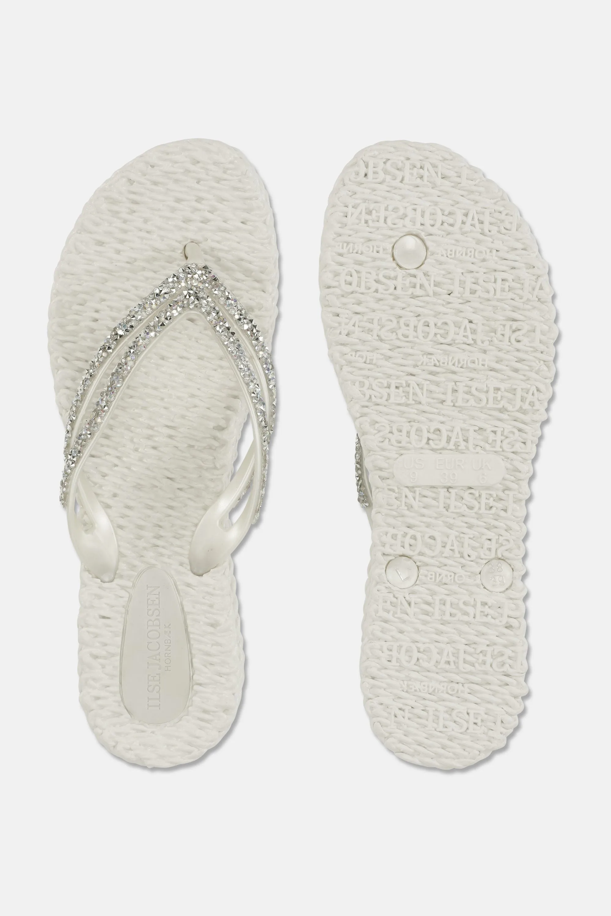 Platform Flip-flops Glitter Stones - Creme sold by Ilse Jacobsen product image thumbnail 4