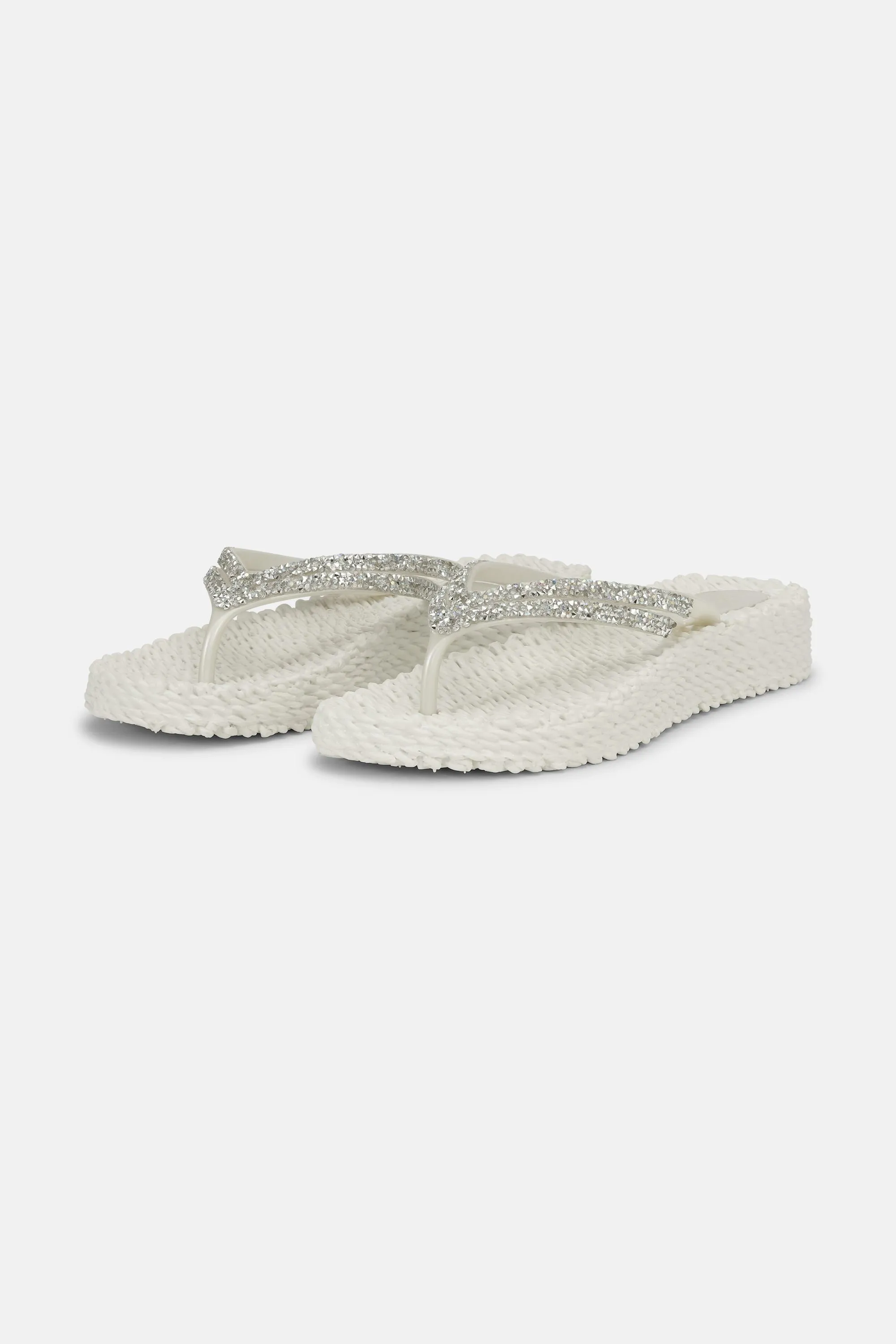 Platform Flip-flops Glitter Stones - Creme sold by Ilse Jacobsen