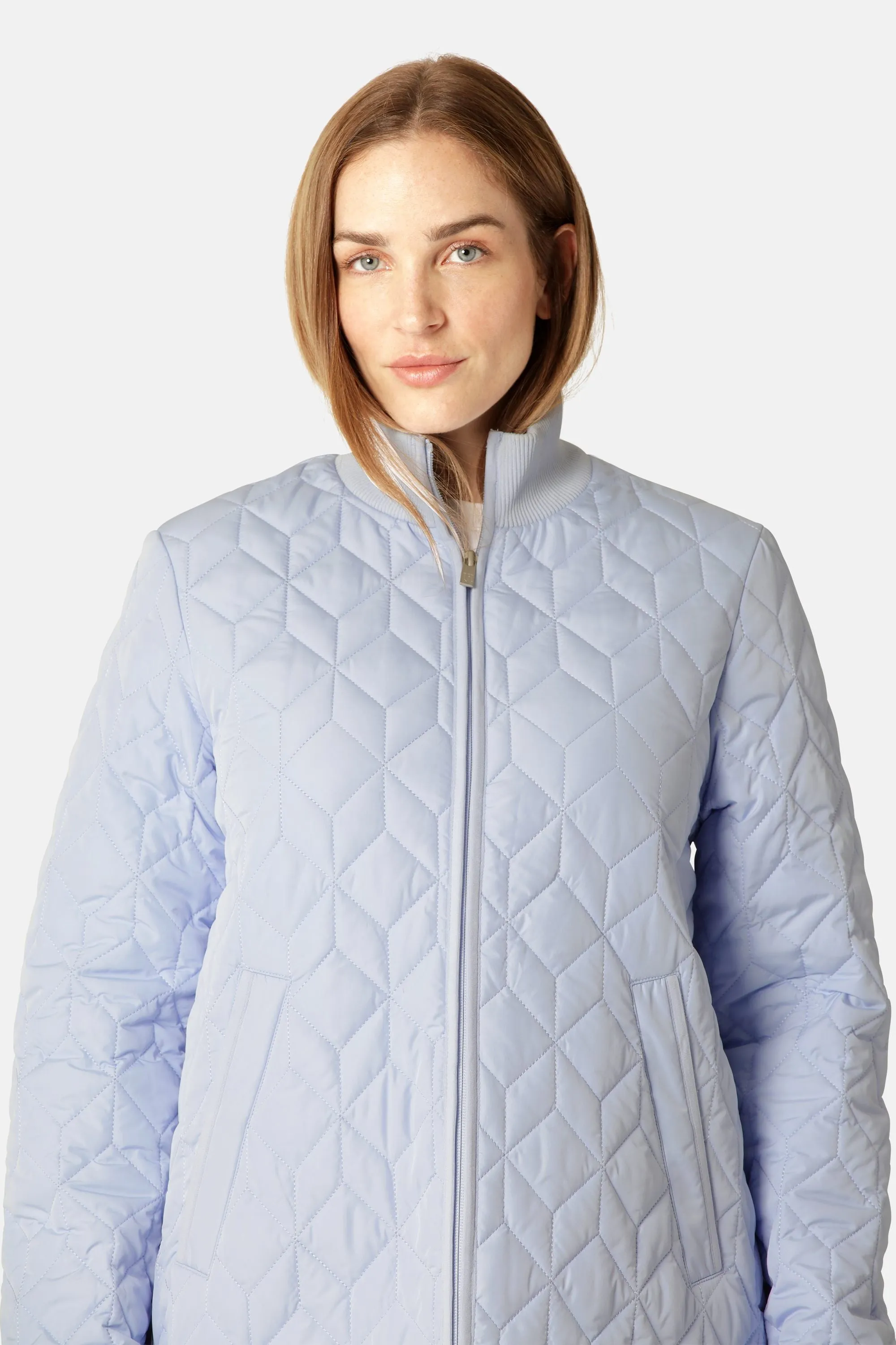 Long Padded Quilt Jacket - Heather sold by Ilse Jacobsen product image thumbnail 4