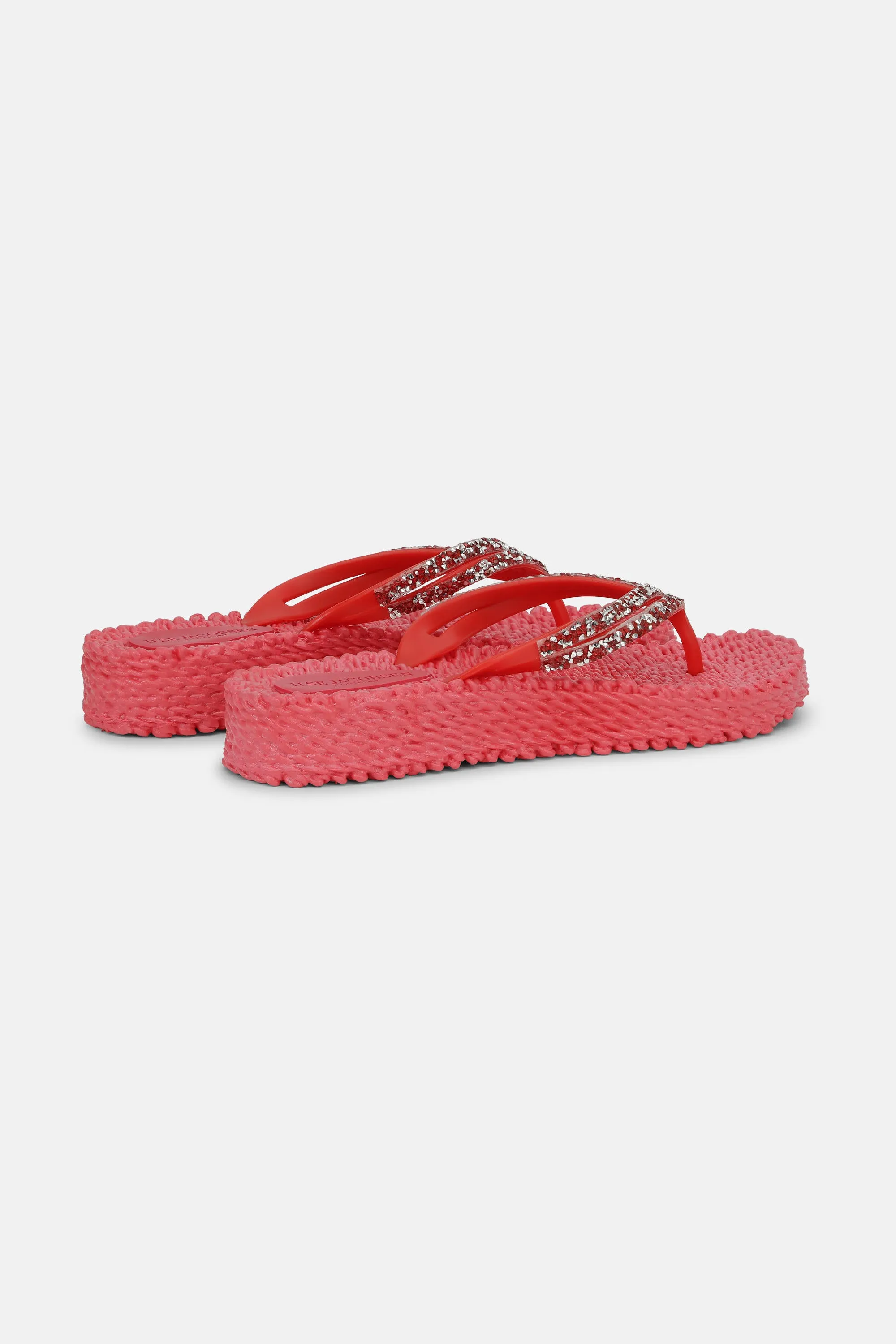 Platform Flip-flops Glitter Stones - Raspberry sold by Ilse Jacobsen product image thumbnail 2